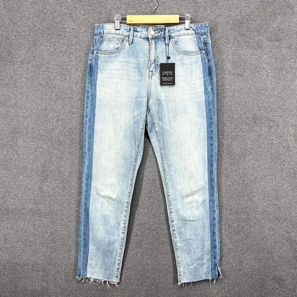 SANCTUARY Jeans Womens 28‎ Blue Light Wash Cropped raw hem Denim